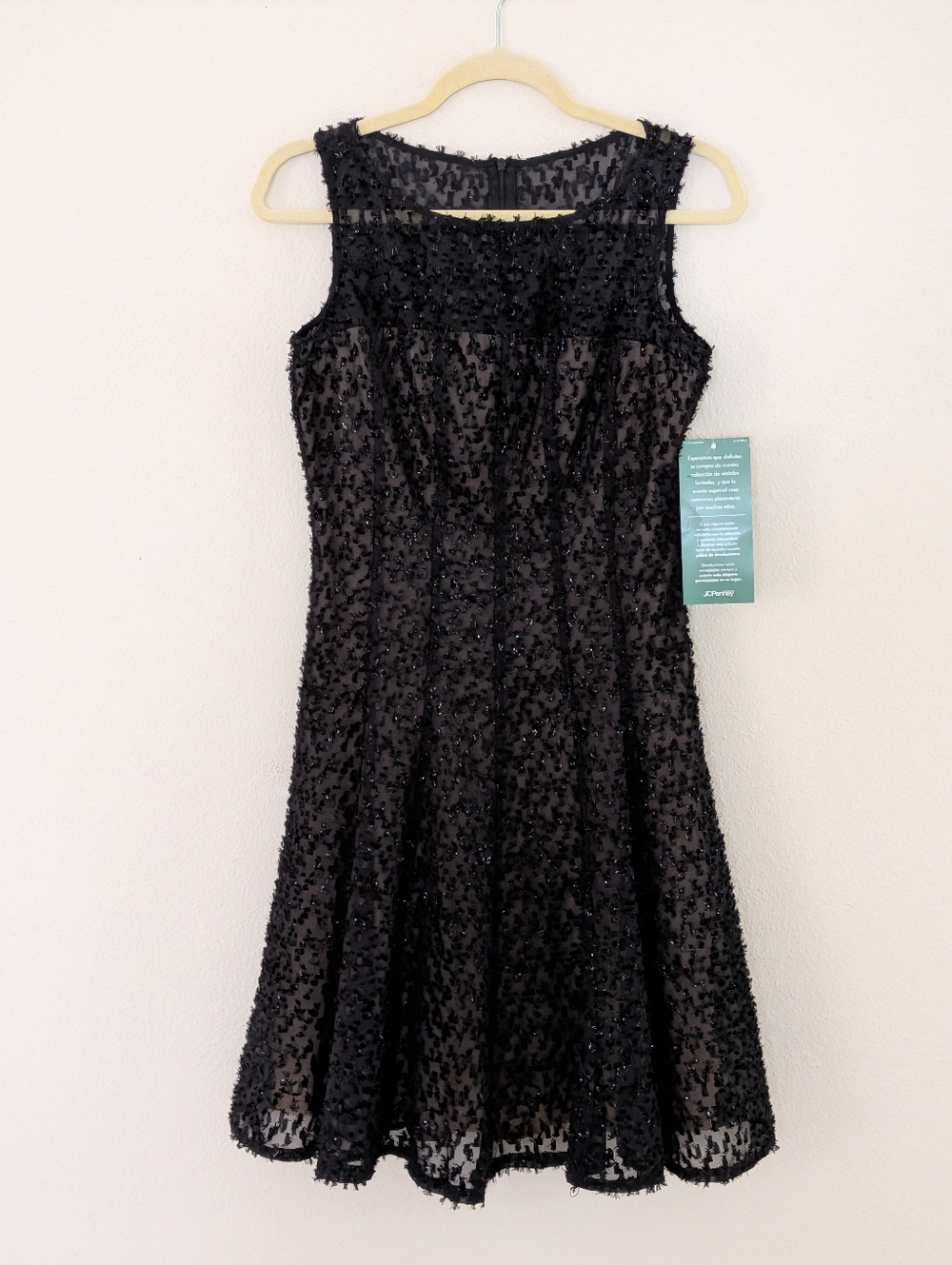 J. Taylor Shiny Black Sleeveless Fit & Flare Dress NWT Size 4